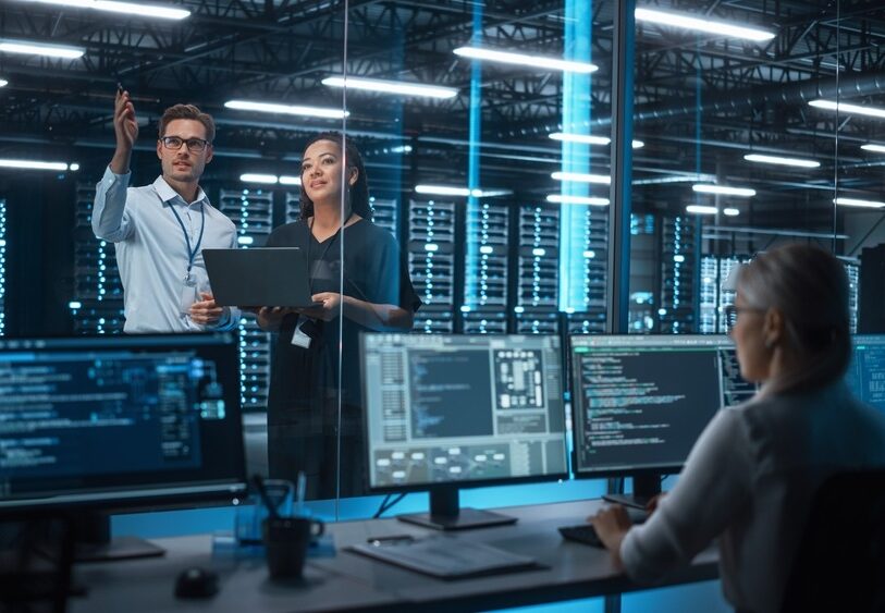 Female,E-business,Entrepreneur,And,Male,It,Specialist,Discussing,Something,And